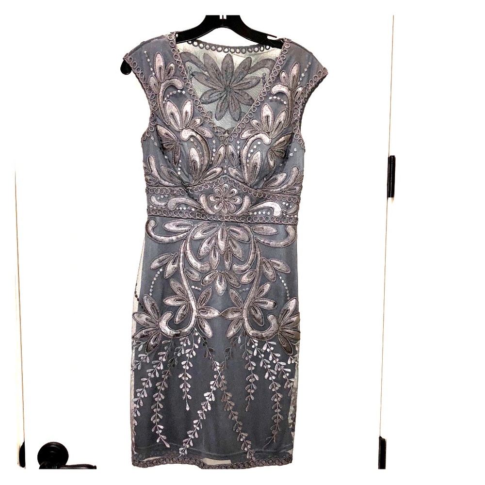 Sue Wong Embroidered Sheath Dress